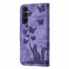 For Samsung Galaxy A26 5G Butterfly Cat Embossing Flip Leather Phone Case(Purple) - 3