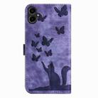 For Samsung Galaxy A07 4G / A06 4G Butterfly Cat Embossing Flip Leather Phone Case(Purple) - 3