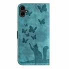 For Samsung Galaxy A07 4G / A06 4G Butterfly Cat Embossing Flip Leather Phone Case(Wathet) - 3