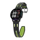 20mm Universal Flat Head Two Color Devil Eye Silicone Watch Band(Black Lime) - 3