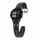 22mm Universal Flat Head Two Color Devil Eye Silicone Watch Band(Black) - 3