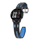 22mm Universal Flat Head Two Color Devil Eye Silicone Watch Band(Black Blue) - 3