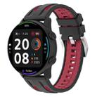 22mm Universal Flat Head Two Color Devil Eye Silicone Watch Band(Black Red) - 1