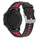 22mm Universal Flat Head Two Color Devil Eye Silicone Watch Band(Black Red) - 2