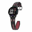 22mm Universal Flat Head Two Color Devil Eye Silicone Watch Band(Black Red) - 3