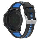 24mm Universal Flat Head Two Color Devil Eye Silicone Watch Band(Black Blue) - 2