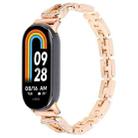 For Xiaomi Smart Band 9 / 8 U-shaped Diamond Bracelet Metal Watch Band(Rose Gold) - 1