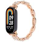 For Xiaomi Smart Band 9 / 8 Wheat Ear Diamond Bracelet Metal Watch Band(Rose Gold) - 1