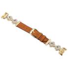 For Xiaomi Smart Band 9 / 8 Metal Diamond Leather Bracelet Watch Band(Gold Brown) - 2