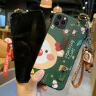 For iPhone 11 Christmas Series Painted Pattern TPU Case with Wristband Holder & Pendant (Green Santa Claus + Snowman Buckle) - 2