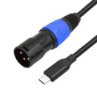 TY015 Type-C Male to XLR Male Stereo Output Audio Cable, Length:2m(Black Blue) - 2