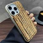 For iPhone 15 Pro Max Denior D24 Paint MagSafe Card Slot Phone Case(Yellow Wood Grain) - 1