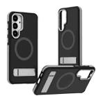 For Samsung Galaxy S25+ / S24+ 5G Dual-Color Skin Feel Magsafe Phone Case with Holder(Grey) - 1