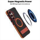For Samsung Galaxy S25 / S24 5G Dual-Color Skin Feel Magsafe Phone Case with Holder(Black) - 3