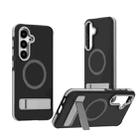 For Samsung Galaxy S25 / S24 5G Dual-Color Skin Feel Magsafe Phone Case with Holder(Grey) - 1