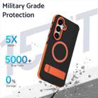 For Samsung Galaxy S25 / S24 5G Dual-Color Skin Feel Magsafe Phone Case with Holder(Orange) - 2