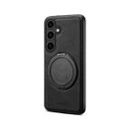 For Samsung Galaxy S25 5G Denior A14 Skin Feel Rotating Holder MagSafe Phone Case(Black) - 2