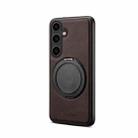 For Samsung Galaxy S25+ 5G Denior A14 Skin Feel Rotating Holder MagSafe Phone Case(Brown) - 2