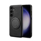 For Samsung Galaxy S25+ 5G Denior A14 Skin Feel Rotating Holder MagSafe Phone Case(Black) - 1