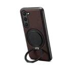 For Samsung Galaxy S23 5G Denior A14 Skin Feel Rotating Holder MagSafe Phone Case(Brown) - 1