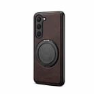 For Samsung Galaxy S23 5G Denior A14 Skin Feel Rotating Holder MagSafe Phone Case(Brown) - 2