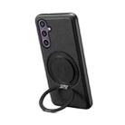 For Samsung Galaxy S23 FE 5G Denior A14 Skin Feel Rotating Holder MagSafe Phone Case(Black) - 1