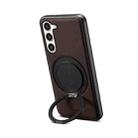 For Samsung Galaxy S23+ 5G Denior A14 Skin Feel Rotating Holder MagSafe Phone Case(Brown) - 1
