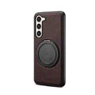 For Samsung Galaxy S23+ 5G Denior A14 Skin Feel Rotating Holder MagSafe Phone Case(Brown) - 2