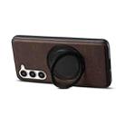 For Samsung Galaxy S23+ 5G Denior A14 Skin Feel Rotating Holder MagSafe Phone Case(Brown) - 3