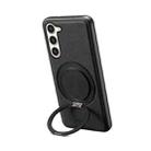 For Samsung Galaxy S23+ 5G Denior A14 Skin Feel Rotating Holder MagSafe Phone Case(Black) - 1