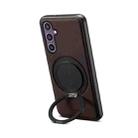 For Samsung Galaxy S24 5G Denior A14 Skin Feel Rotating Holder MagSafe Phone Case(Brown) - 1