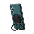 For Samsung Galaxy S24 FE 5G Denior A14 Skin Feel Rotating Holder MagSafe Phone Case(Blue) - 1