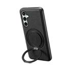 For Samsung Galaxy S24 FE 5G Denior A14 Skin Feel Rotating Holder MagSafe Phone Case(Black) - 1