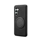For Samsung Galaxy S24 FE 5G Denior A14 Skin Feel Rotating Holder MagSafe Phone Case(Black) - 2