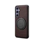 For Samsung Galaxy S24+ 5G Denior A14 Skin Feel Rotating Holder MagSafe Phone Case(Brown) - 2