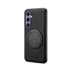 For Samsung Galaxy S24+ 5G Denior A14 Skin Feel Rotating Holder MagSafe Phone Case(Black) - 2