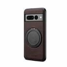 For Google Pixel 7 Pro Denior A14 Skin Feel Rotating Holder MagSafe Phone Case(Brown) - 2