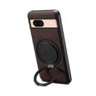 For Google Pixel 8a Denior A14 Skin Feel Rotating Holder MagSafe Phone Case(Brown) - 1