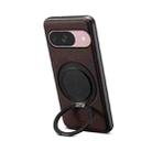 For Google Pixel 9 Denior A14 Skin Feel Rotating Holder MagSafe Phone Case(Brown) - 1