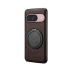 For Google Pixel 9 Denior A14 Skin Feel Rotating Holder MagSafe Phone Case(Brown) - 2