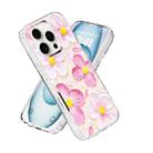 For iPhone 16 Pro Max IMD Double Piece Simple Fresh Shockproof Phone Case(Small Pink Flower) - 2