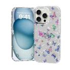 For iPhone 16 Pro IMD Double Piece Simple Fresh Shockproof Phone Case(Laser Butterfly) - 1