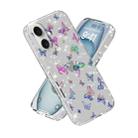 For iPhone 16 Plus IMD Double Piece Simple Fresh Shockproof Phone Case(Laser Butterfly) - 2