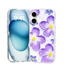 For iPhone 16 Plus IMD Double Piece Simple Fresh Shockproof Phone Case(Purple Orchid) - 1