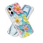 For iPhone 16 IMD Double Piece Simple Fresh Shockproof Phone Case(Colorful Flowers) - 2