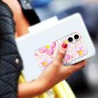 For iPhone 16 IMD Double Piece Simple Fresh Shockproof Phone Case(Small Pink Flower) - 3