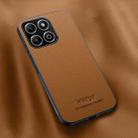 For Honor X6b HUIYI Leather Magnetic Phone Case(Brown) - 1