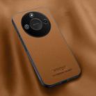 For Honor X60 HUIYI Leather Magnetic Phone Case(Brown) - 1
