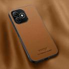 For Honor X60i HUIYI Leather Magnetic Phone Case(Brown) - 1