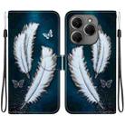 For Tecno Spark 20 Pro Crystal Texture Colored Drawing Leather Phone Case(White Butterfly Feathers) - 1